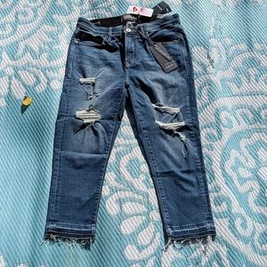 Torrid distressed Hi-rise skinny cropped jeans